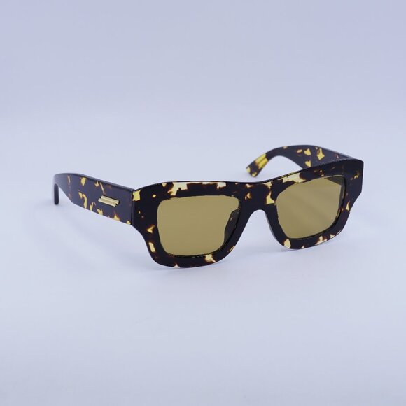 Bottega Veneta BV1357S 003 Sunglasses Havana Square Frame, Nicotine Lenses - Picture 1 of 10